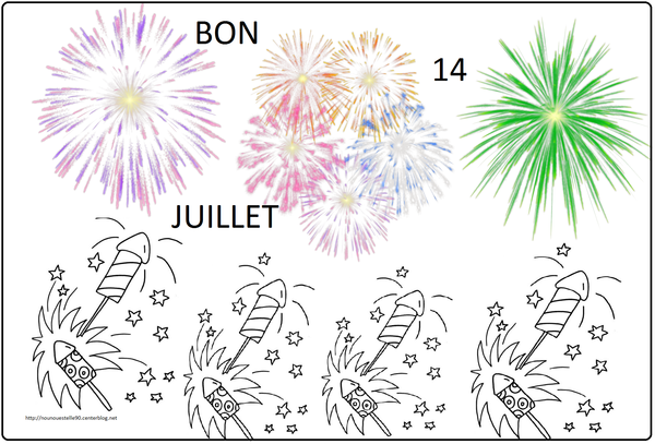 Coloriage Feux D'artifice 2024 HOWAF Poster Géant à Colorier Happy