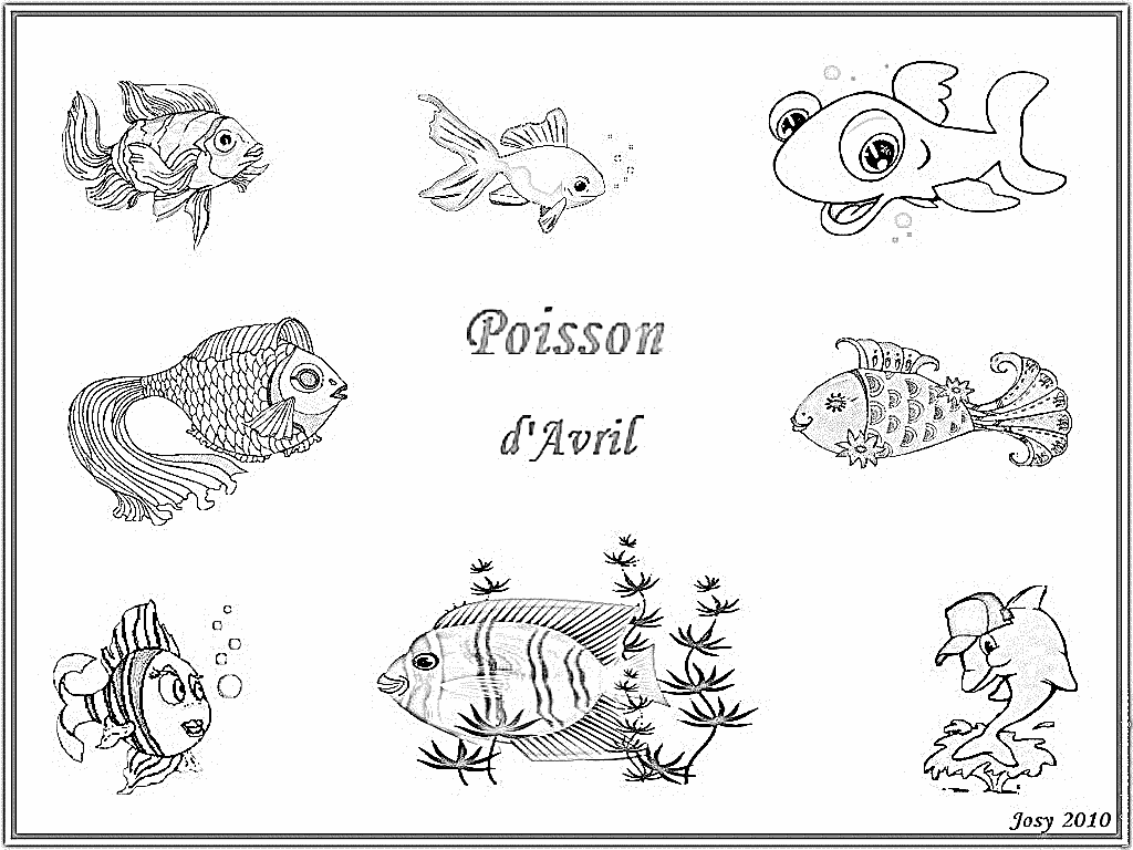 coloriage poisson avril - Page 2