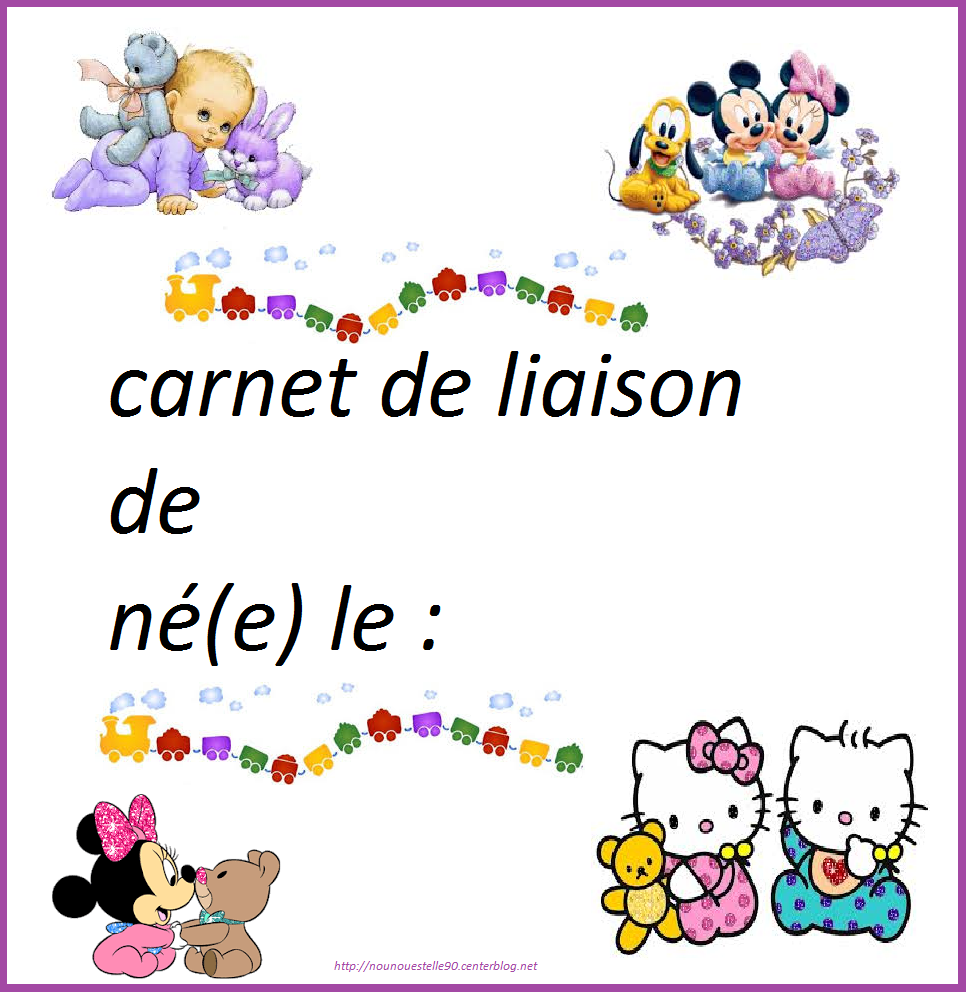 Page De Garde Cahier Liaison Nounou Carnet De Liaison Nounou A Imprimer : Carnet de suivi chez Nounou, à